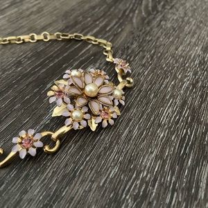 Lilac colored floral choker